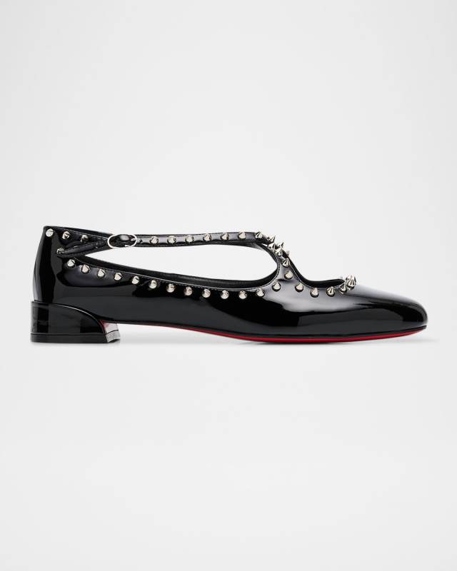 Pilouta Spike Patent Red Sole Ballerina Flats